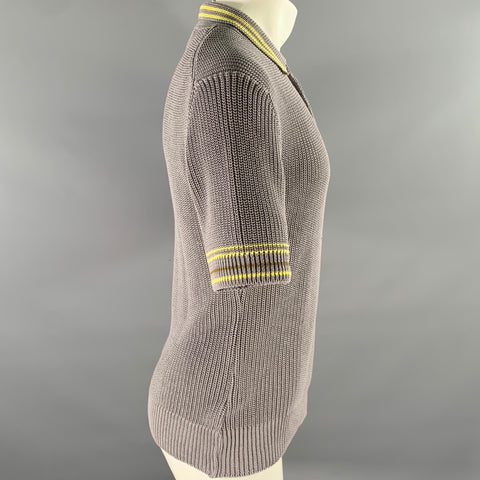 MARNI Size M Grey Yellow Knitted Polo