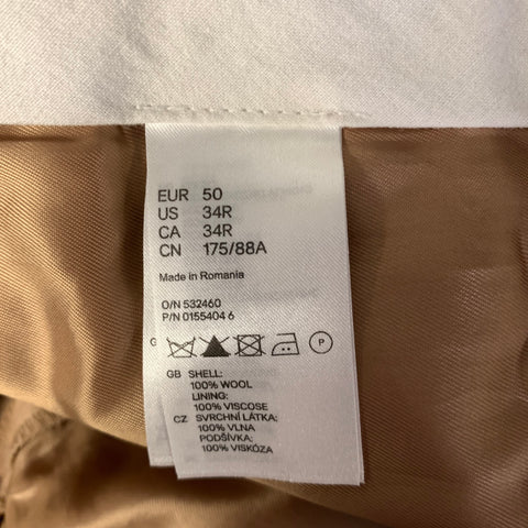 H & M MARGIELA Size 40 Camel Wool Notch Lapel Suit
