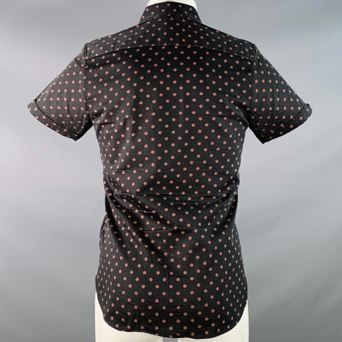 Chemise à manches courtes en coton à imprimé floral abstrait noir et rouge TED BAKER taille XS Lliam