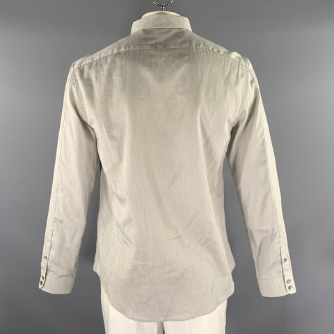 JOHN VARVATOS Size L Grey Heather Cotton Button Up Long Sleeve Shirt