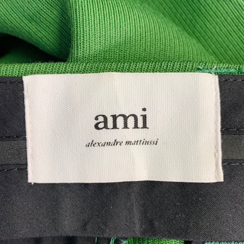 AMI by ALEXANDRE MATTIUSSI Size 8 Green Virgin Wool Twill Flat Front Dress Pants