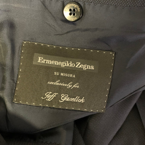 ERMENEGILDO ZEGNA Chest Size 40 Navy Solid Wool Double Breasted 32 31 Suit