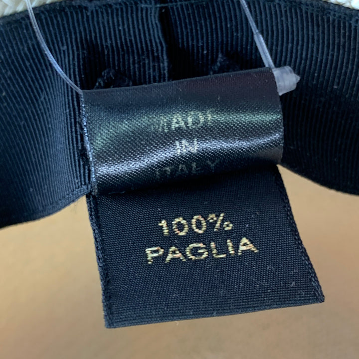 BORSALINO Size S Beige Black Straw Fedora