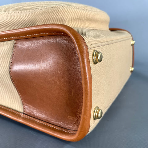 GHURKA Tan Brown Cotton Twill Tote Bags & Leather Goods