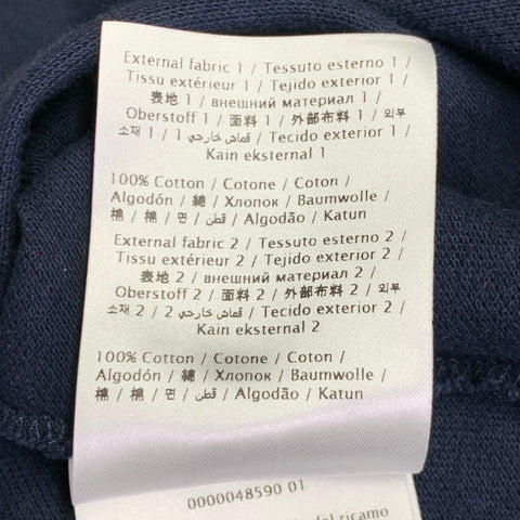 VALENTINO 2019 Size M Navy Blue Embroidered Beaded Outer Space Cotton Buttoned Polo