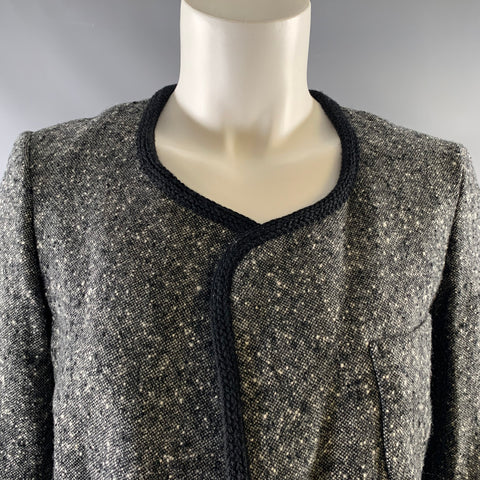 COMME des GARCONS BLACK Size XS Green Black & White Tweed Wool Nylon Jacket