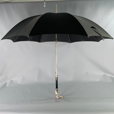 PASSOTI Black Silver Polyester Snake Handle Umbrella