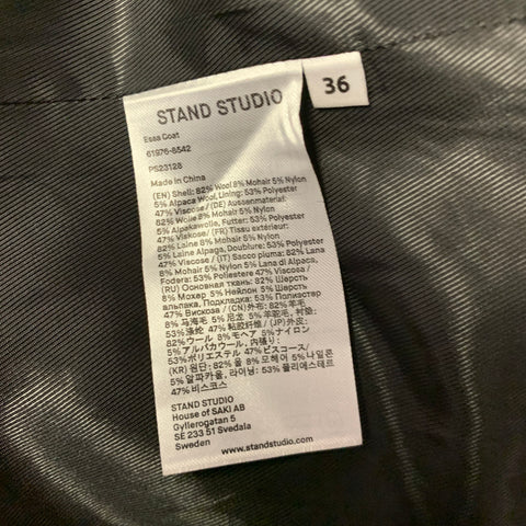 STAND STUDIO Size S Fuchsia Wool Blend Textured Peak Lapel Coat