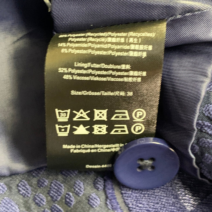 BAUM UND PFERDGARTEN Size M Navy Blue Jacquard Floral One Pocket Shirt Jacket