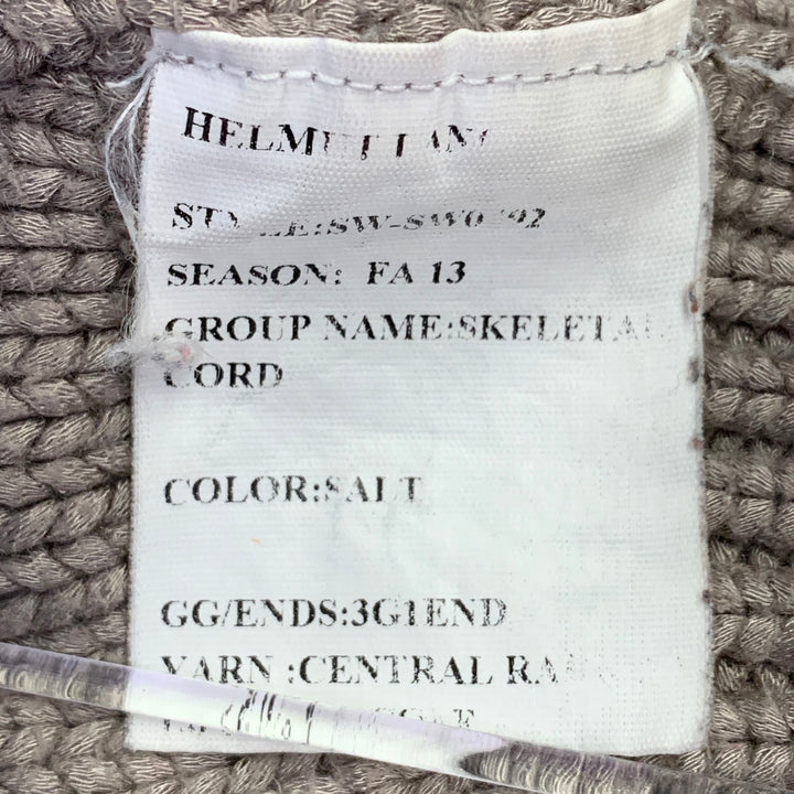 HELMUT LANG FW13 Size S Taupe Open Knit Crew Neck Sweater