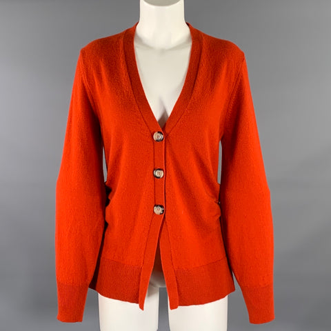VERONICA BEARD Size M Rust Cashmere Cardigan Sweater