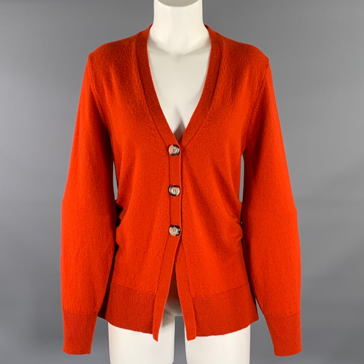 VERONICA BEARD Size M Rust Cashmere Cardigan Sweater