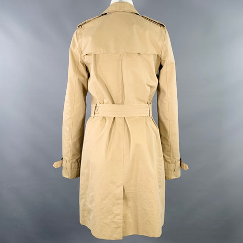 BURBERRY Size S Beige Cotton Twill Double Breasted Coat