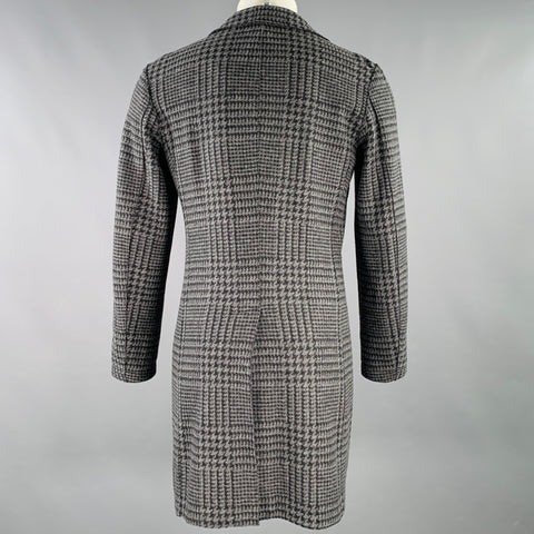 ELEVENTY Size 36 Grey Black Glenplaid Wool Blend Coat