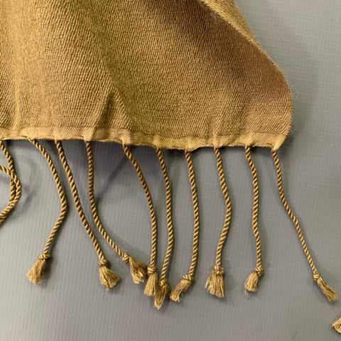Écharpe châle VINTAGE à franges camel