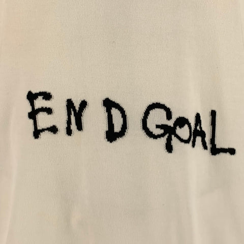 LOUIS VUITTON Size L FW21 -End Goal- White Black Cotton LV Crew Neck T-shirt