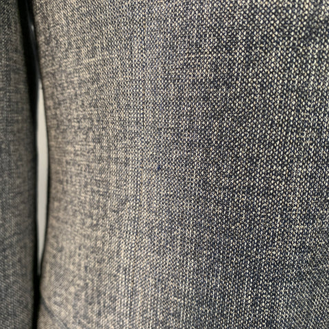BOTTEGA VENETA Taille 46 Manteau de sport à revers cranté en laine vierge chinée marine et blanc