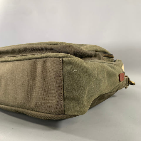 JACK SPADE Olive Tan Solid Canvas Messenger Bag