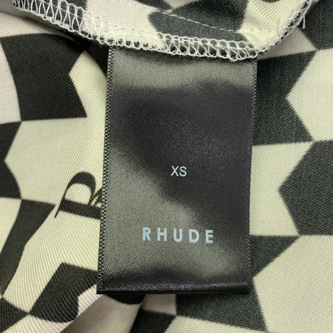 RHUDE AW22 Size XS Black White Tencel Short Sleeve Shirt