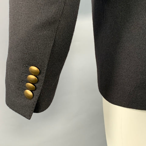 DOLCE & GABBANA MARTINI Size 36 Black Cashmere Silk Single Breasted Sport Coat