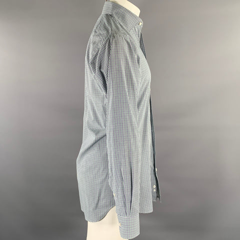HAMILTON Size S Blue Green Plaid Cotton Spread Collar Long Sleeve Shirt