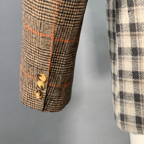KIDSUPER Size M Multi Color Mixed Plaid Wool Blend Double Breasted Sport Coat