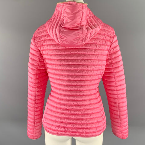 SAVE THE DUCK Size L Pink Nylon Quilted Zip Up Jacket