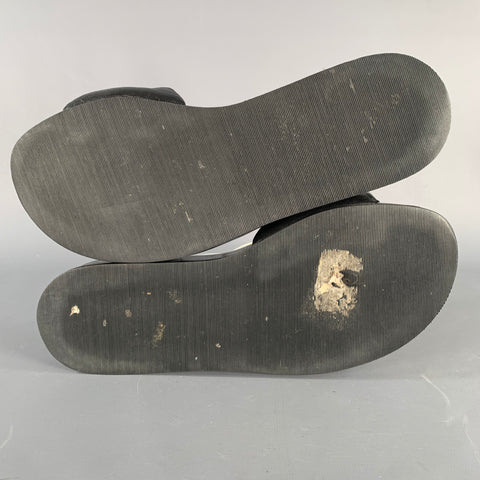 JIL SANDER Sandales à plateforme en cuir noir Taille 9.5