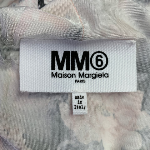 MM6 MAISON MARGIELA Size XS Cream Grey Pink Viscose Blend Floral Dress