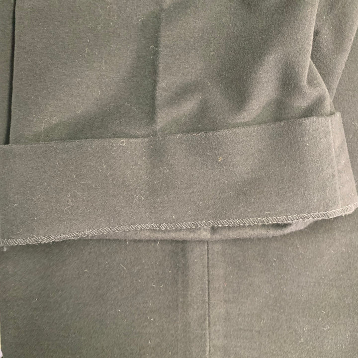 PRADA Size 38 Regular Black Velvet Cotton Blend Notch Lapel Suit