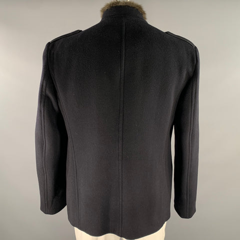 MARC JACOBS Size XXL Navy Cashmere Military Coat