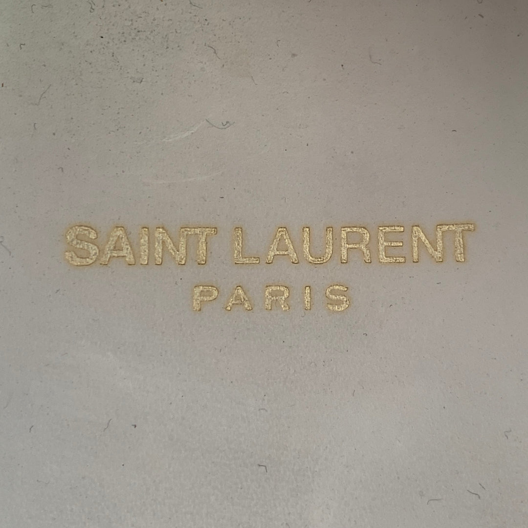 SAINT LAURENT Size 15 White Leather Low Top Lace-Up Sneakers