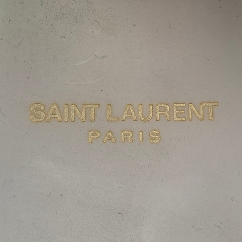 SAINT LAURENT Size 15 White Leather Low Top Lace-Up Sneakers