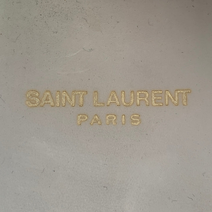 SAINT LAURENT Size 15 White Leather Low Top Lace-Up Sneakers