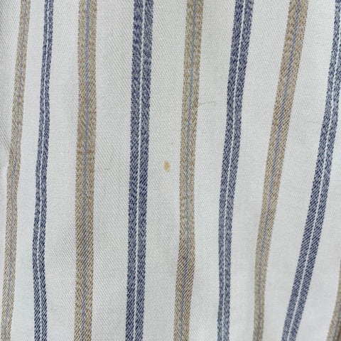 GIORGIO ARMANI Size M Off White Blue Tan Stripe One Pocket Long Sleeve Shirt