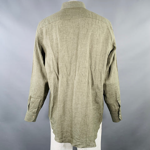 BERETTA Size XXL Green Olive Two Pockets Snaps Long Sleeve Shirt