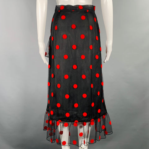 JIL STUART Size 2 Black Red Polyester Blend Polka Dot Bow Set