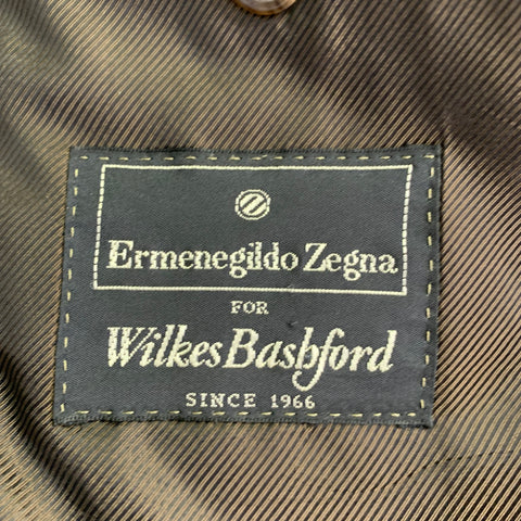 ERMENEGILDO ZEGNA Size 44 Brown Cashmere Notch Lapel Sport Coat