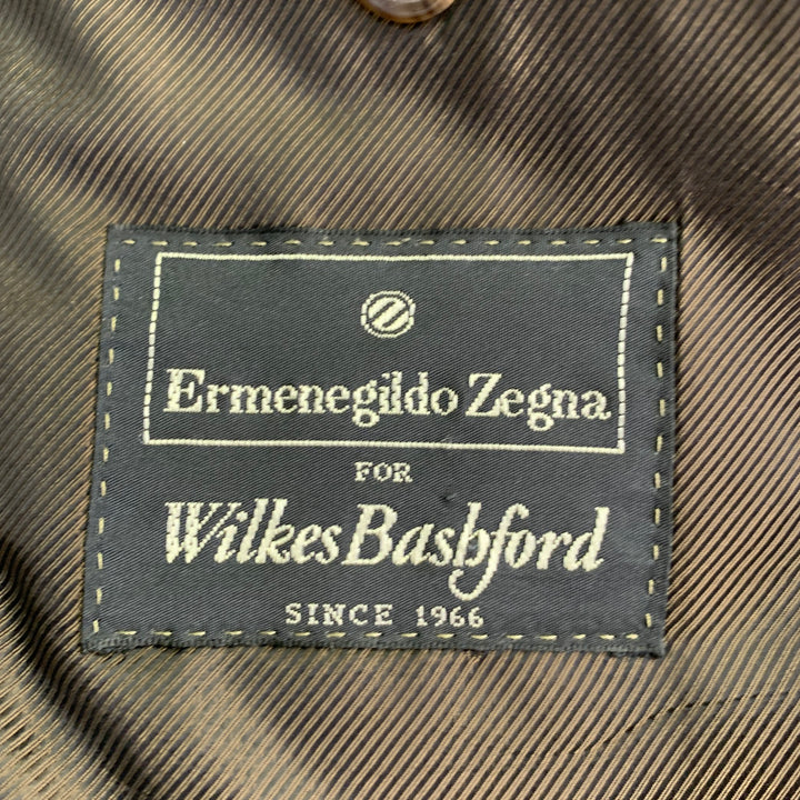 ERMENEGILDO ZEGNA Size 44 Brown Cashmere Notch Lapel Sport Coat