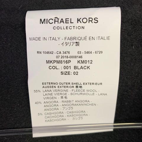 Veste Courte Ouverte cloutée en Laine et Angora Noire MICHAEL KORS COLLECTION Croisière 2019 Taille 2