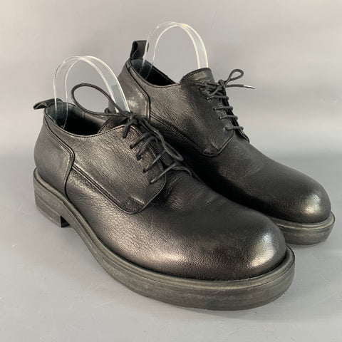 OXS Size 10 Black Leather Derby Lace Up Shoes