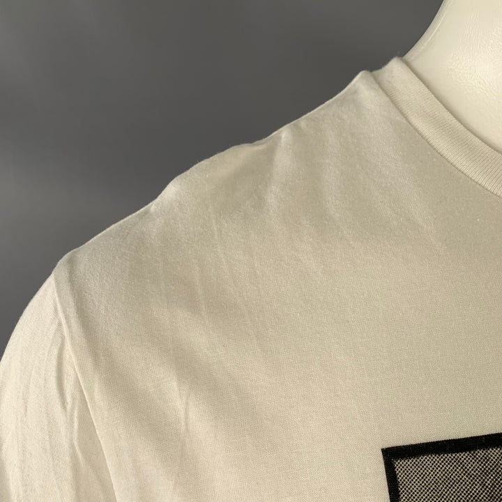 NEIL BARRETT Size M Sid McQueen Hybrid Mugshot White Black Print Cotton Loose Fit Crew Neck T-shirt