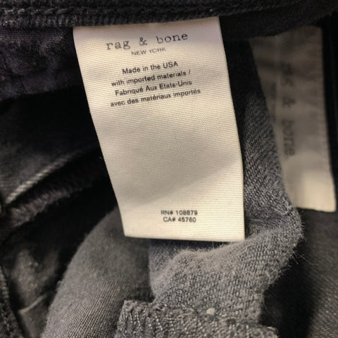 RAG & BONE Size 31 Black Stitched Cotton Blend Button Fly Jeans