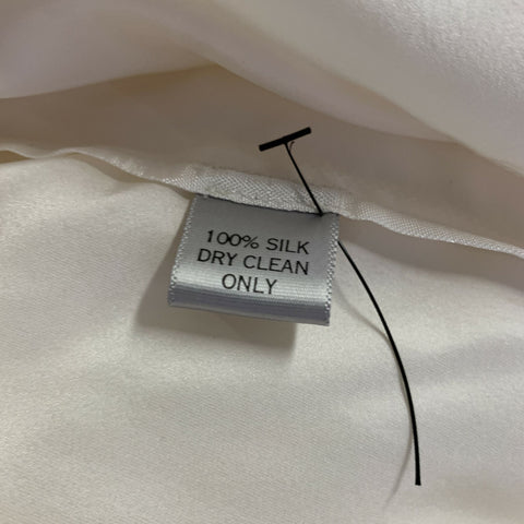 MORGANE LE FAY Size M Off White Ivory Silk Pleated Tent Knee-Length Dress