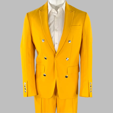 BURBERRY SS23 Size 40 Yellow Wool Double Breasted Suit
