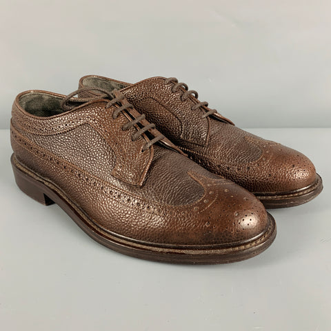 SUIT SUPPLY Size 9 Brown Perforated Wingtip Lace Up Shoes