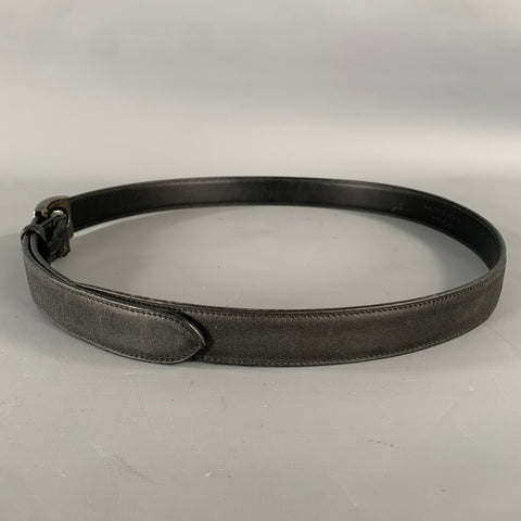 RALPH LAUREN Size 36 Black Leather Sterling Silver Belt
