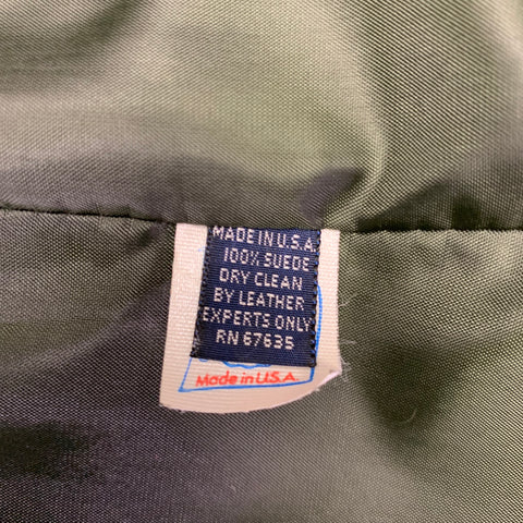 RALPH LAUREN Size 6 Green Suede Pleated Single Breasted Jacket