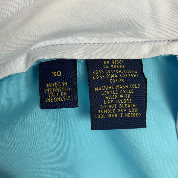 POLO by RALPH LAUREN Size 30 Blue Aqua Cotton Zip Fly Shorts