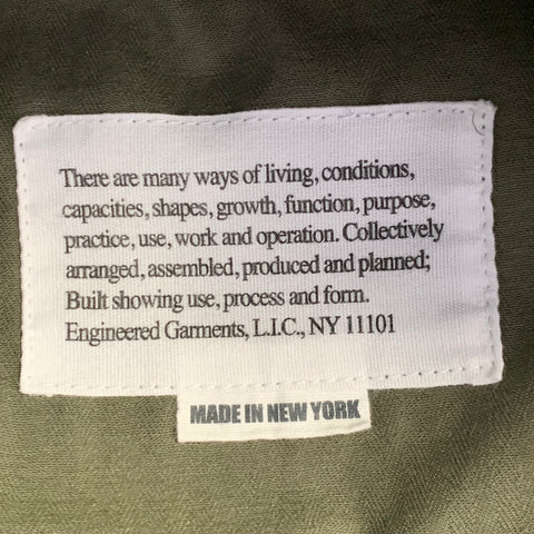 ENGINEERED GARMENTS Size L Olive Cotton Herringbone Shawl Collar Jacket